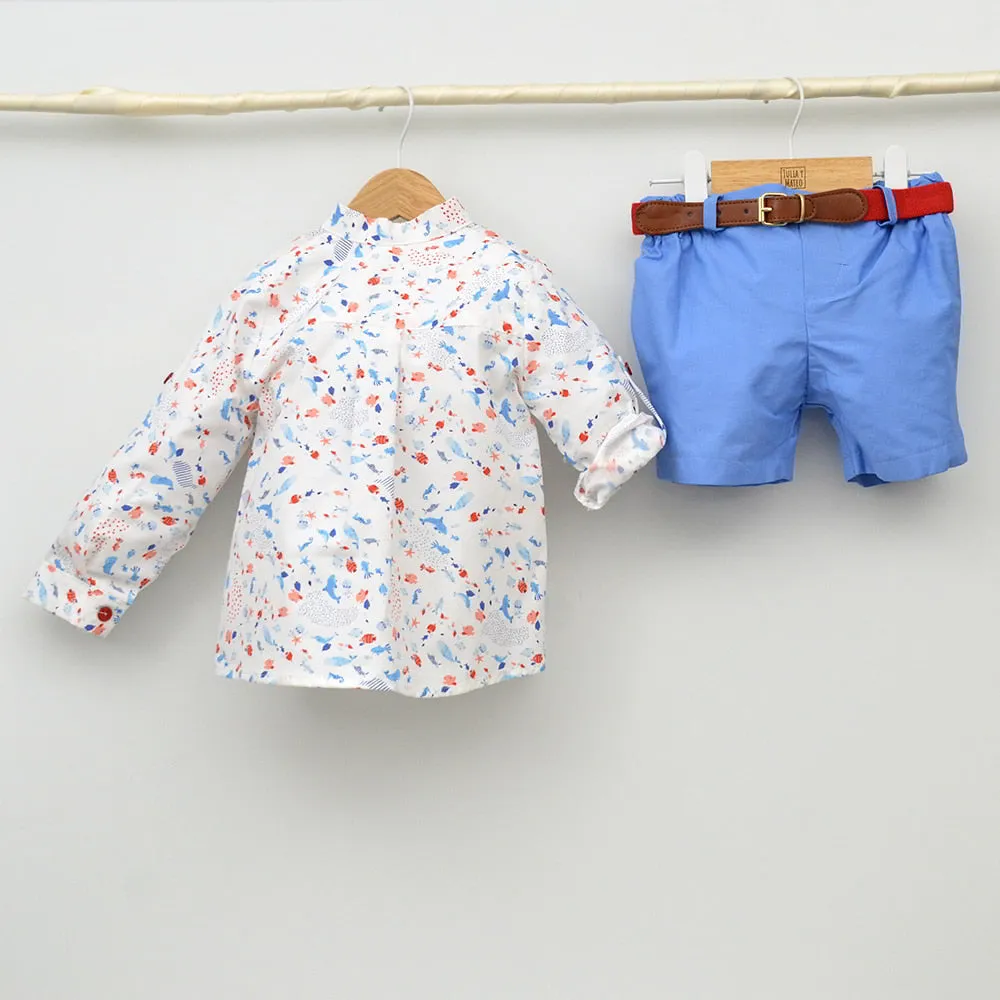 Conjunto Nio Florida con camisa y pantalón con cinturón