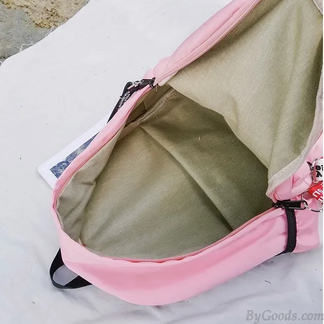 Cute Cartoon Cat Student Bag Large Kitten Canvas School Backpack