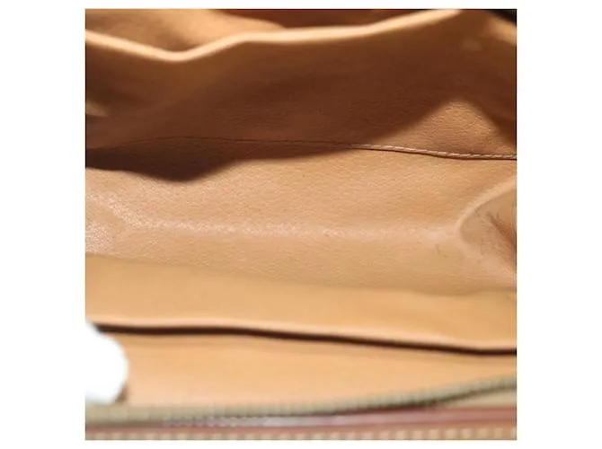 Céline CELINE Funda de lona Macadam Cuero PVC Marrón Auth yk9282 Castaño 