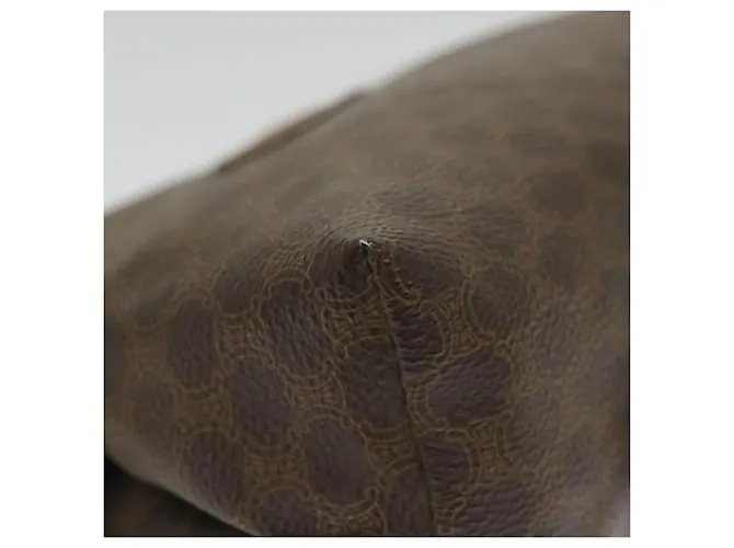 Céline CELINE Funda de lona Macadam Cuero PVC Marrón Auth yk9282 Castaño 