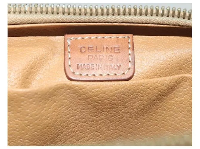 Céline CELINE Funda de lona Macadam Cuero PVC Marrón Auth yk9282 Castaño 