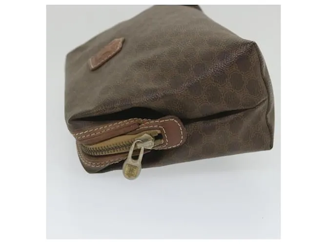 Céline CELINE Funda de lona Macadam Cuero PVC Marrón Auth yk9282 Castaño 