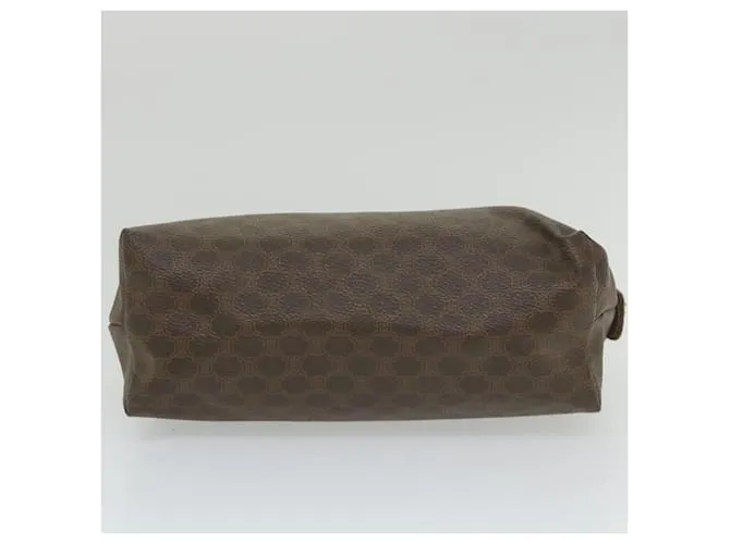 Céline CELINE Funda de lona Macadam Cuero PVC Marrón Auth yk9282 Castaño 