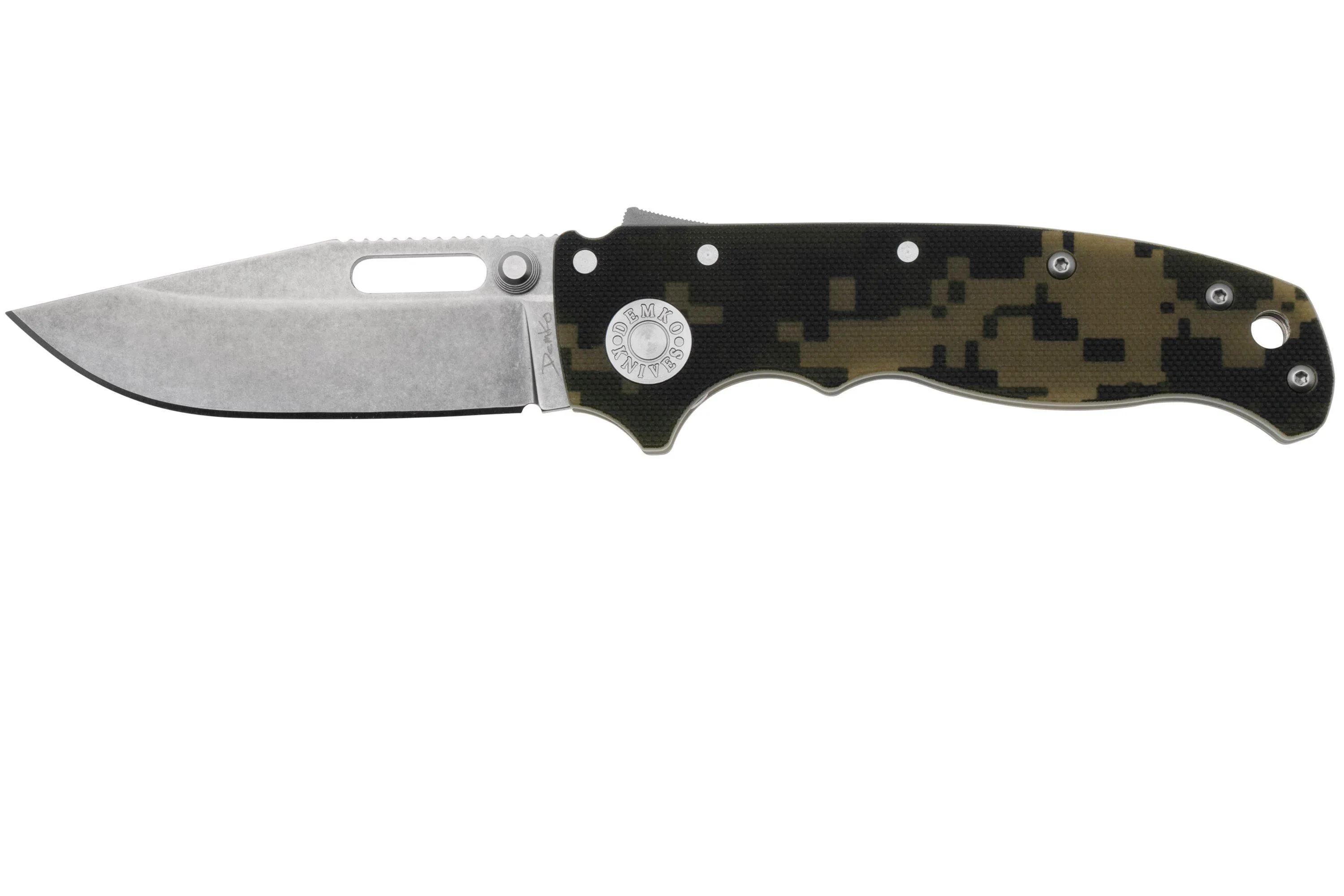 DEMKO KNIVES AD20.5 SHARKLOCK CPM 3V CLIP POINT AD2053VCPDC DIGICAMO G10, NAVAJA