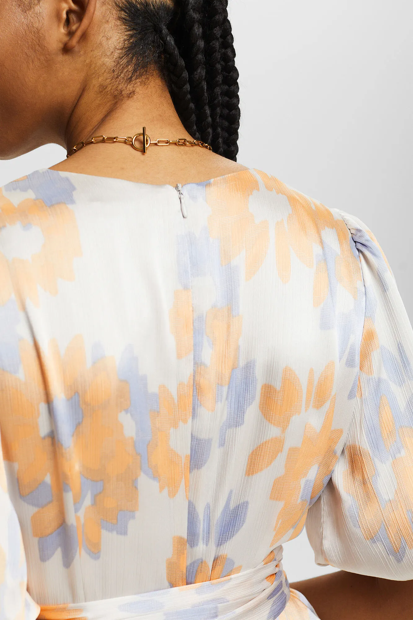 Esprit Vestido midi estampado abstracto material sostenible
