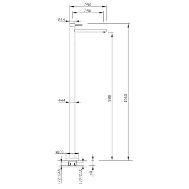 GABOLI FRATELLI SIMPLY MEZCLADOR DE SUELO PARA LAVABO