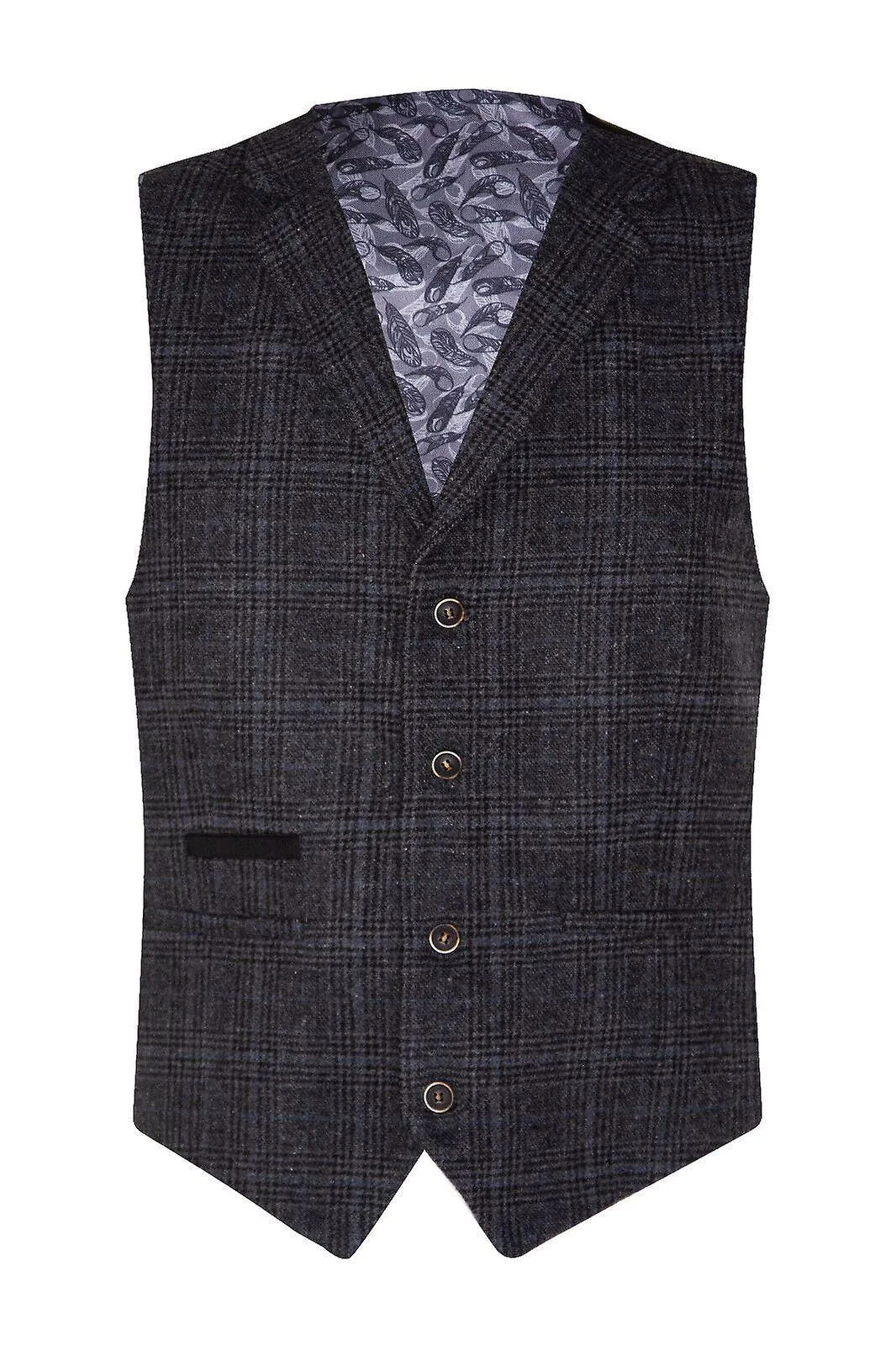 Hombre gris cheque 3 piezas traje de tweed peaky blinders