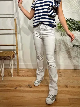 Jeans Push Up Campana VOKE Blanco