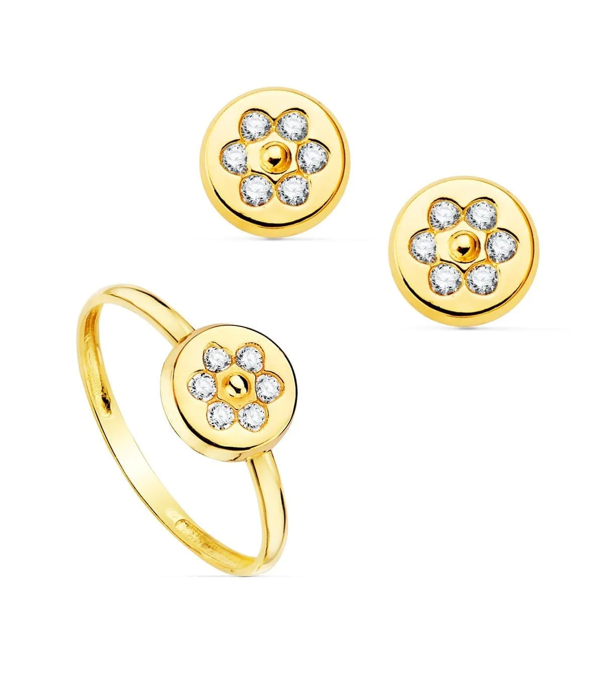 Juego de Comunión Oro Amarillo 18K Círculo