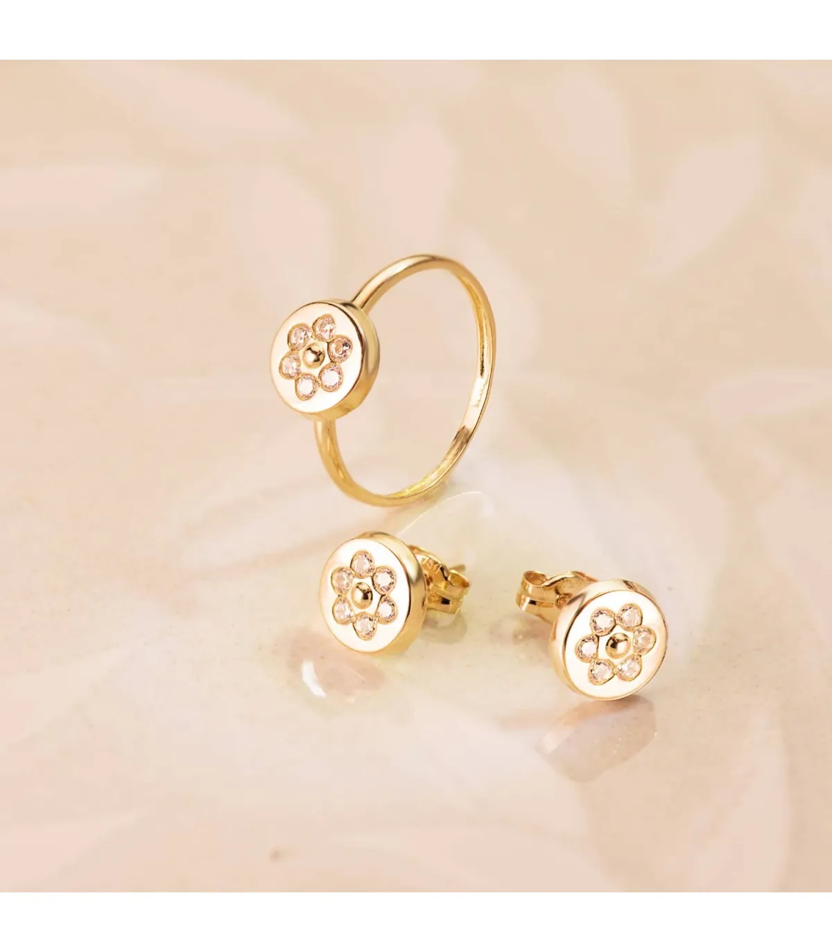 Juego de Comunión Oro Amarillo 18K Círculo