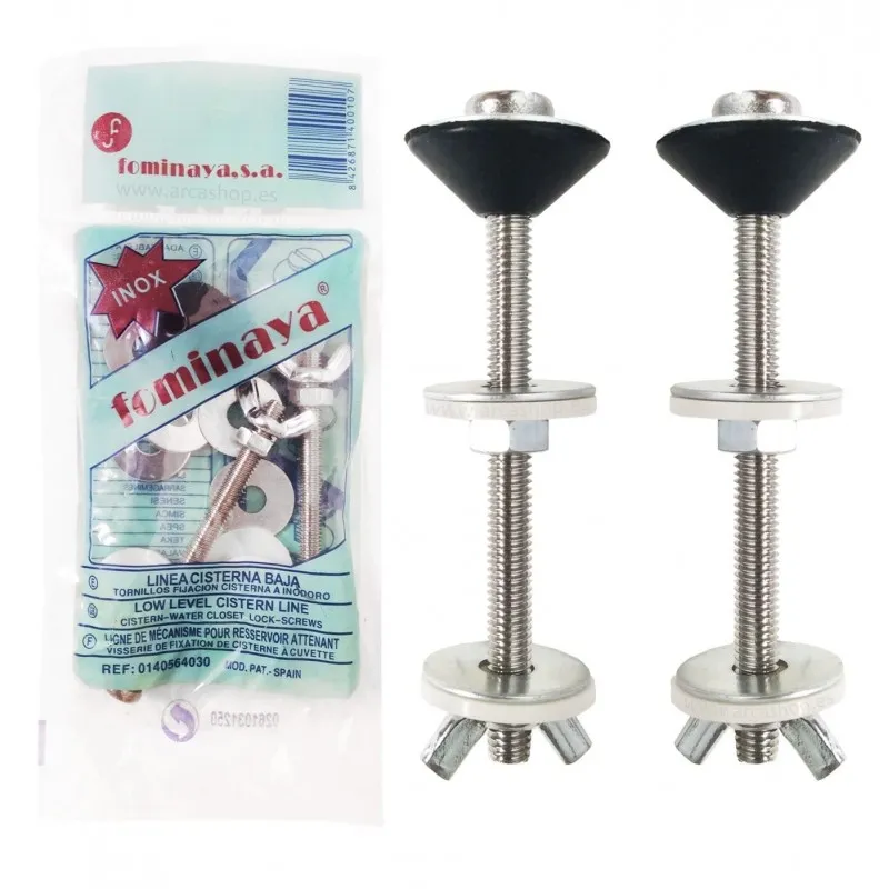 Juego de Tornillos Cisterna e Inodoro Acero Inoxidable Fominaya
