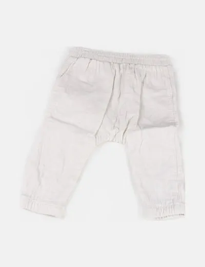 Kiabi Pantalón blanco estampado