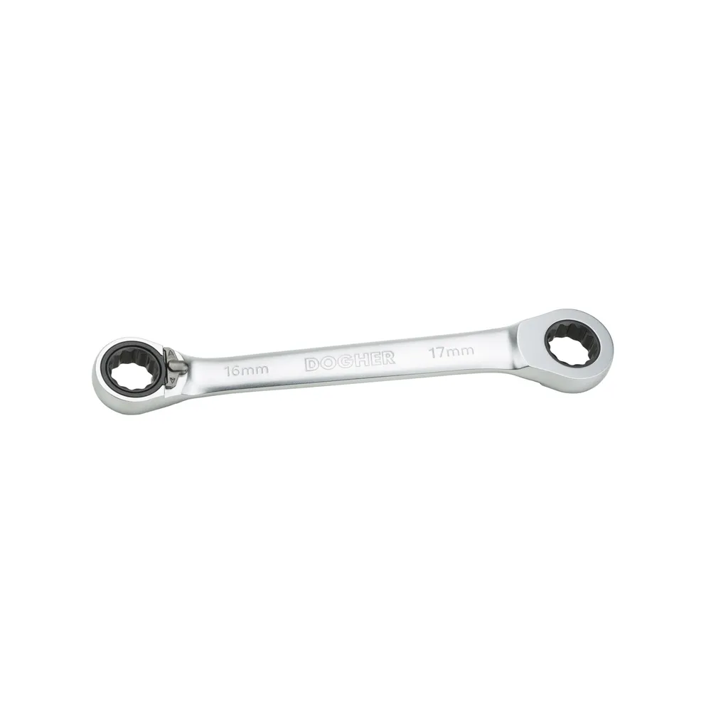 Llave carraca crv rev acodada 15º 14x17