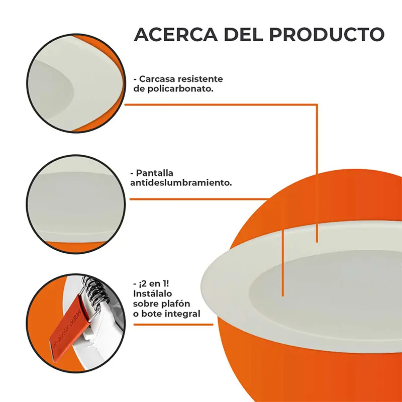 Lámparas LED Techo Interior Tecnolite NOVA 11W Luz Día 4pzs