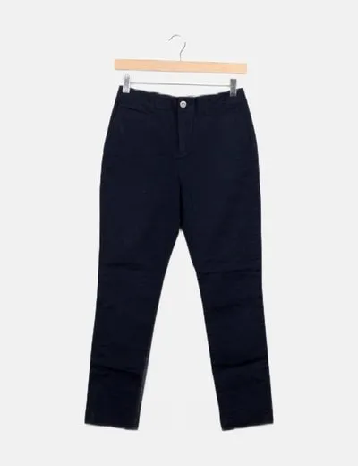Mango Pantalón azul chino