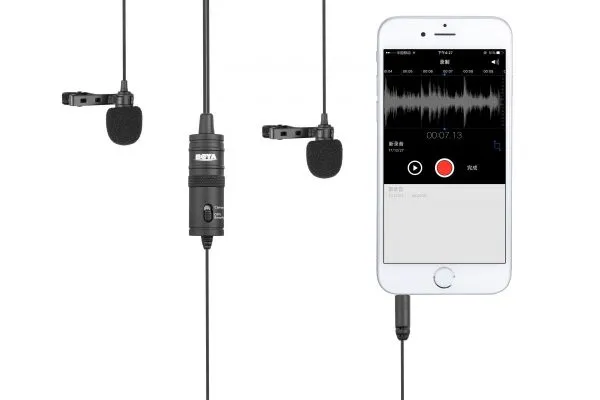 MICRóFONO CON CABLE BOYA BYM1DM MICRóFONO DE SOLAPA DUAL