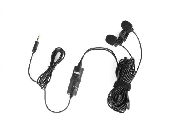 MICRóFONO CON CABLE BOYA BYM1DM MICRóFONO DE SOLAPA DUAL