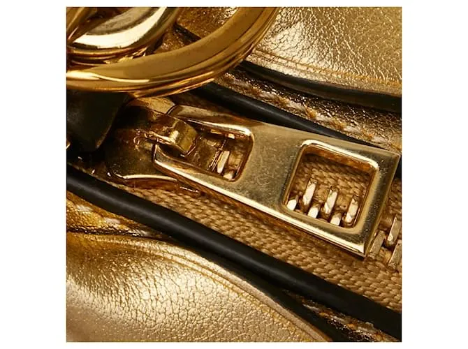 Monedero con motivo de conejo Loewe en cuero dorado 