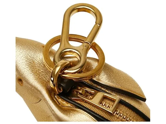 Monedero con motivo de conejo Loewe en cuero dorado 