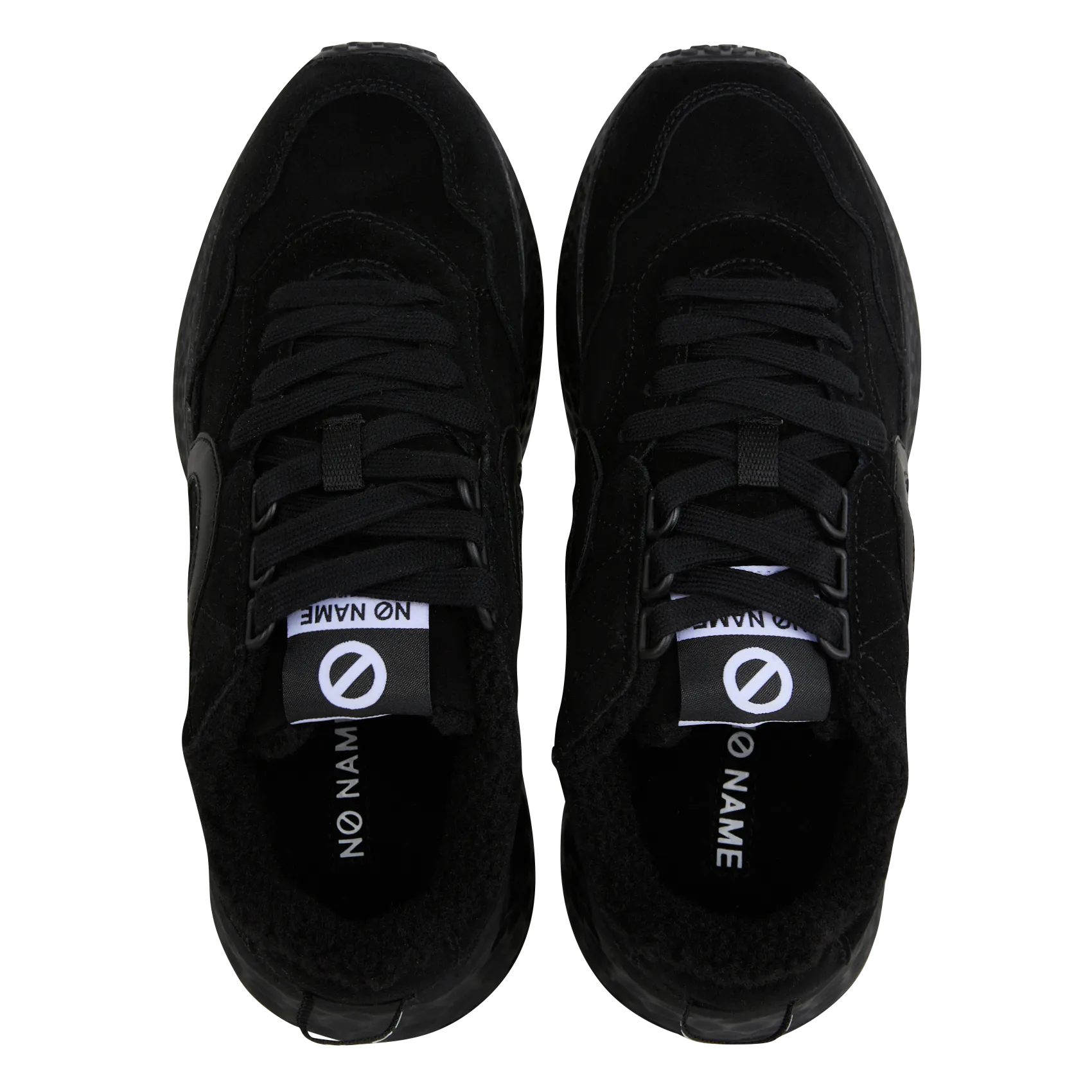 NO NAME CARTER  ZAPATILLAS BAJAS CON CUñA DE CUERO ATERCIOPELADO EN NEGRO