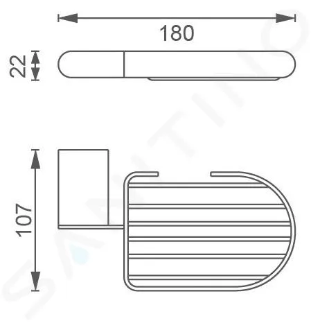 NOVASERVIS TITANIA NATY  JABONERA DE ALAMBRE CON SOPORTE, CROMO 66648,0