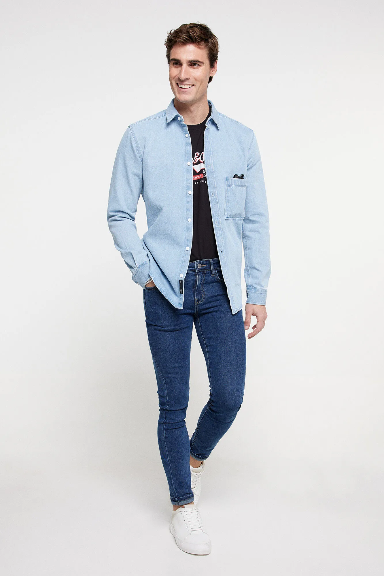 Only & Sons Camisa denim bolsillo
