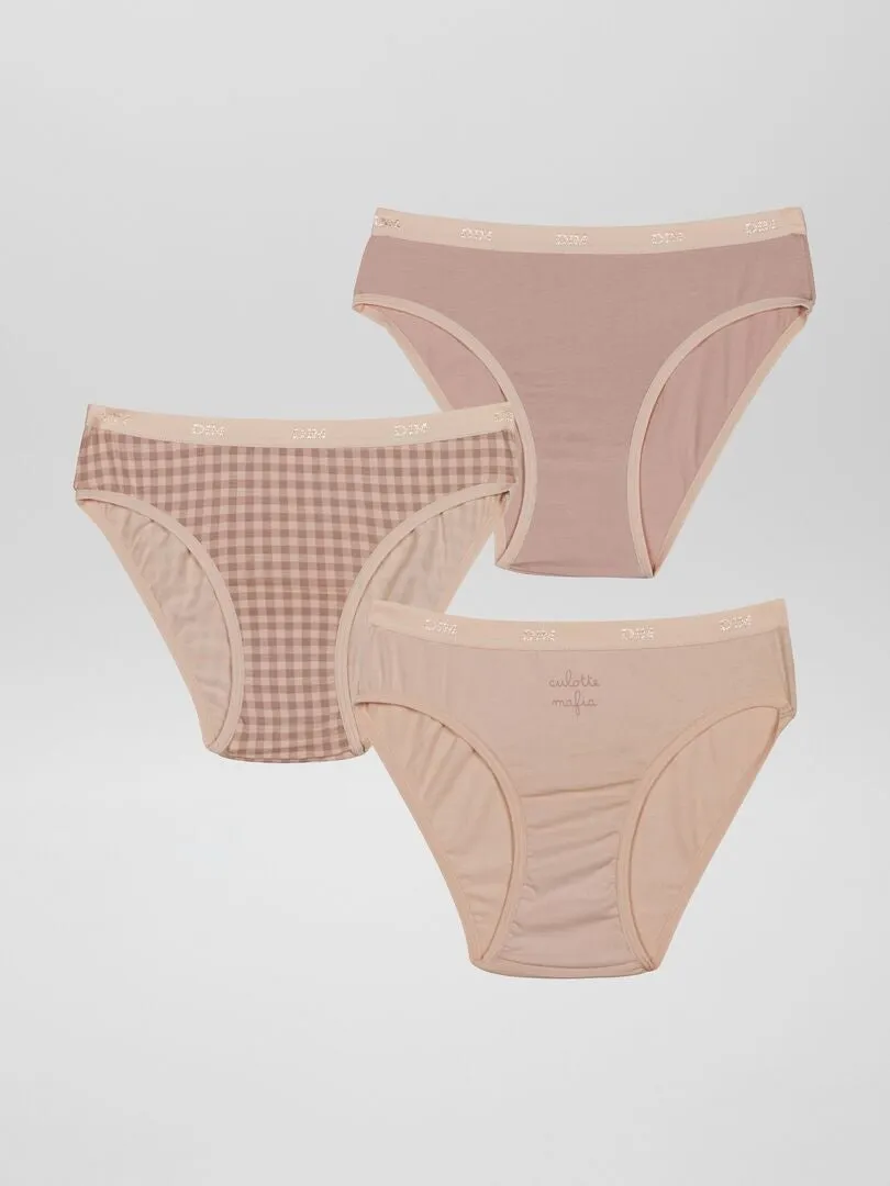PACK DE 3 BRAGUITAS 'DIM'  ROSA