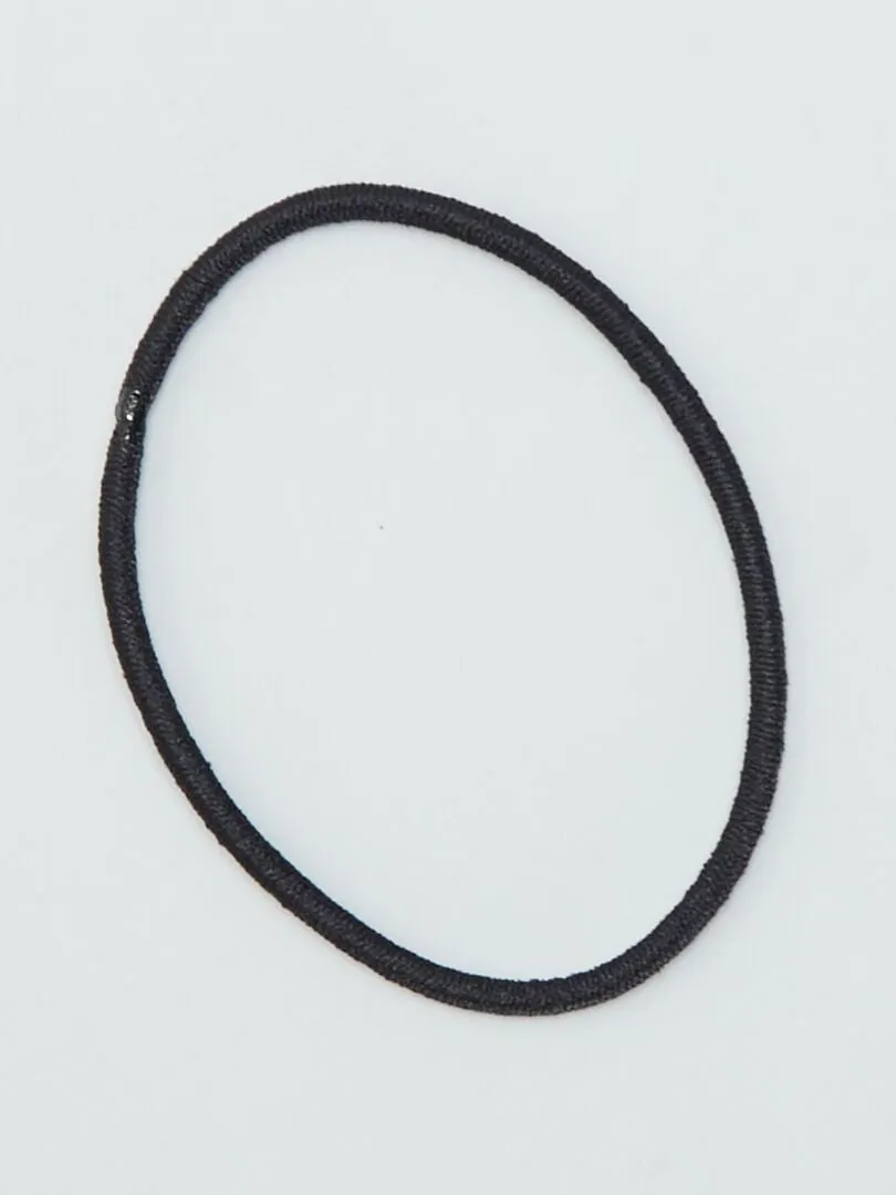 PACK DE GOMAS PARA EL PELO PLANAS  NEGRO