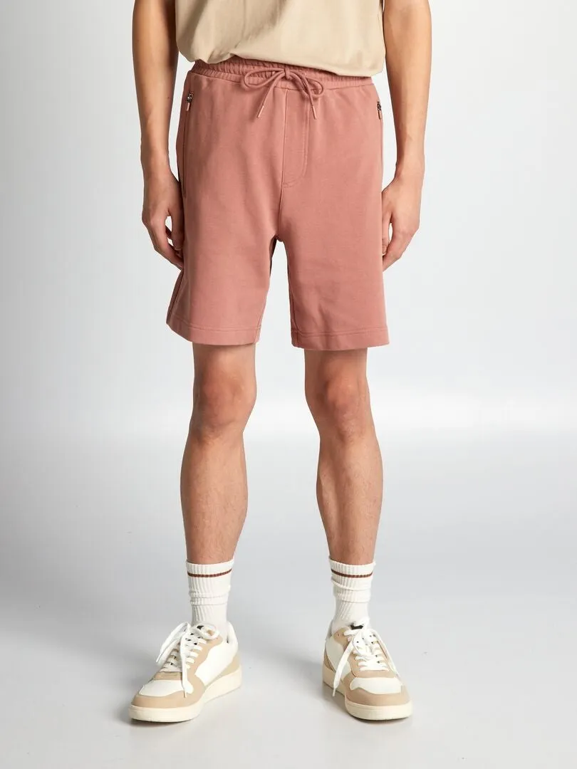 PANTALóN CORTO DE CHáNDAL CON BOLSILLOS CON CREMALLERA  MARRON