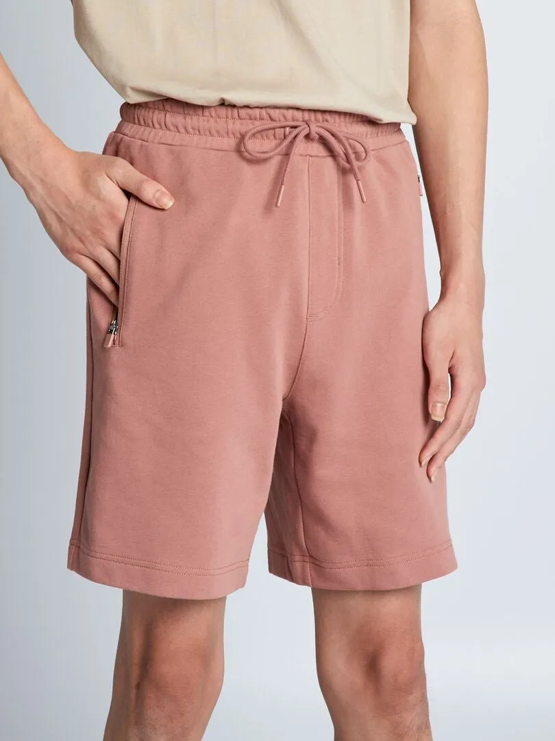 PANTALóN CORTO DE CHáNDAL CON BOLSILLOS CON CREMALLERA  MARRON
