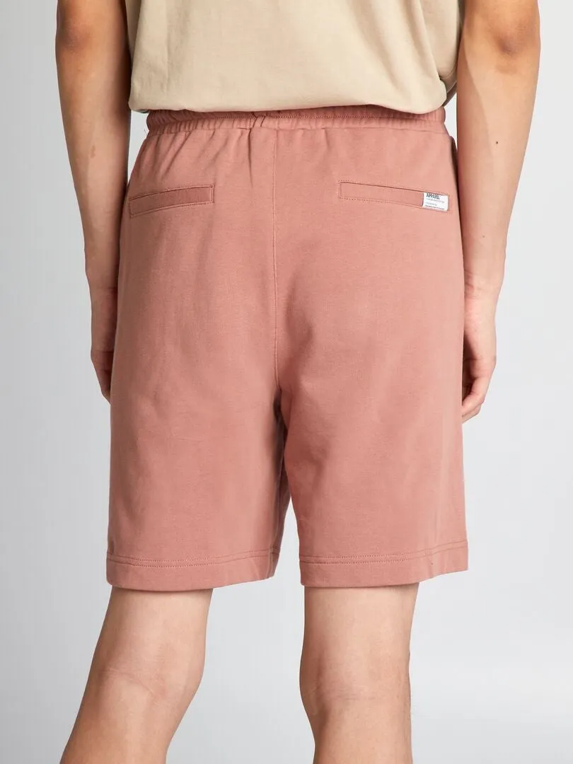 PANTALóN CORTO DE CHáNDAL CON BOLSILLOS CON CREMALLERA  MARRON