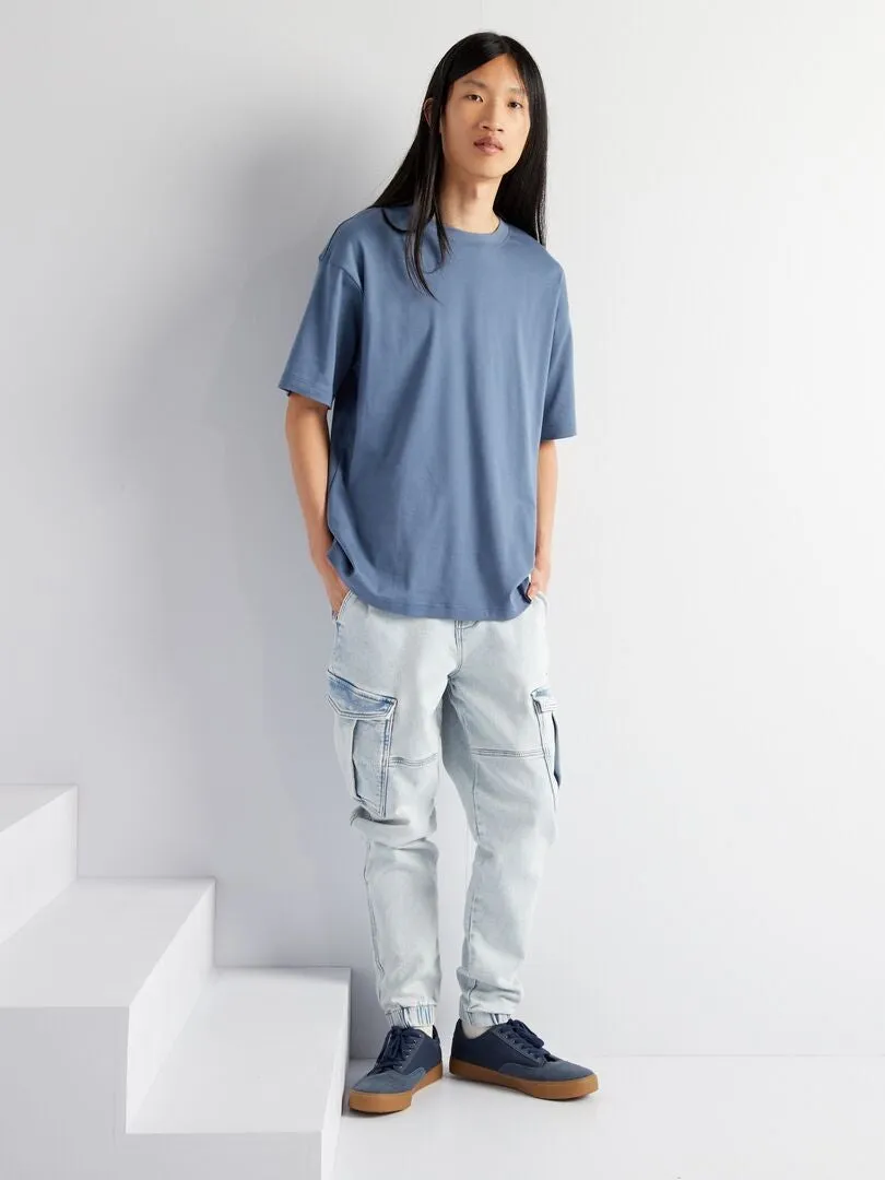 PANTALóN DE JOGGING EFECTO VAQUERO  AZUL