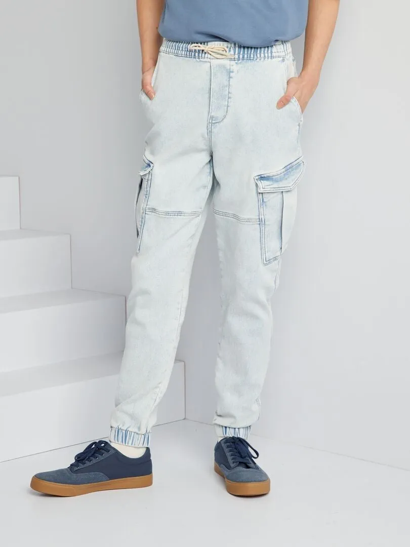 PANTALóN DE JOGGING EFECTO VAQUERO  AZUL