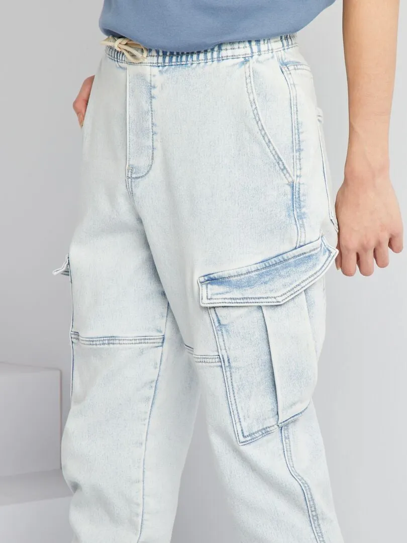 PANTALóN DE JOGGING EFECTO VAQUERO  AZUL