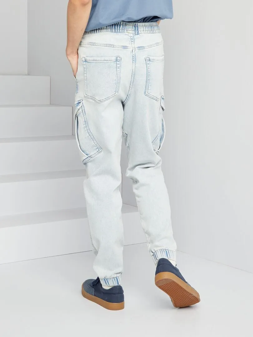 PANTALóN DE JOGGING EFECTO VAQUERO  AZUL