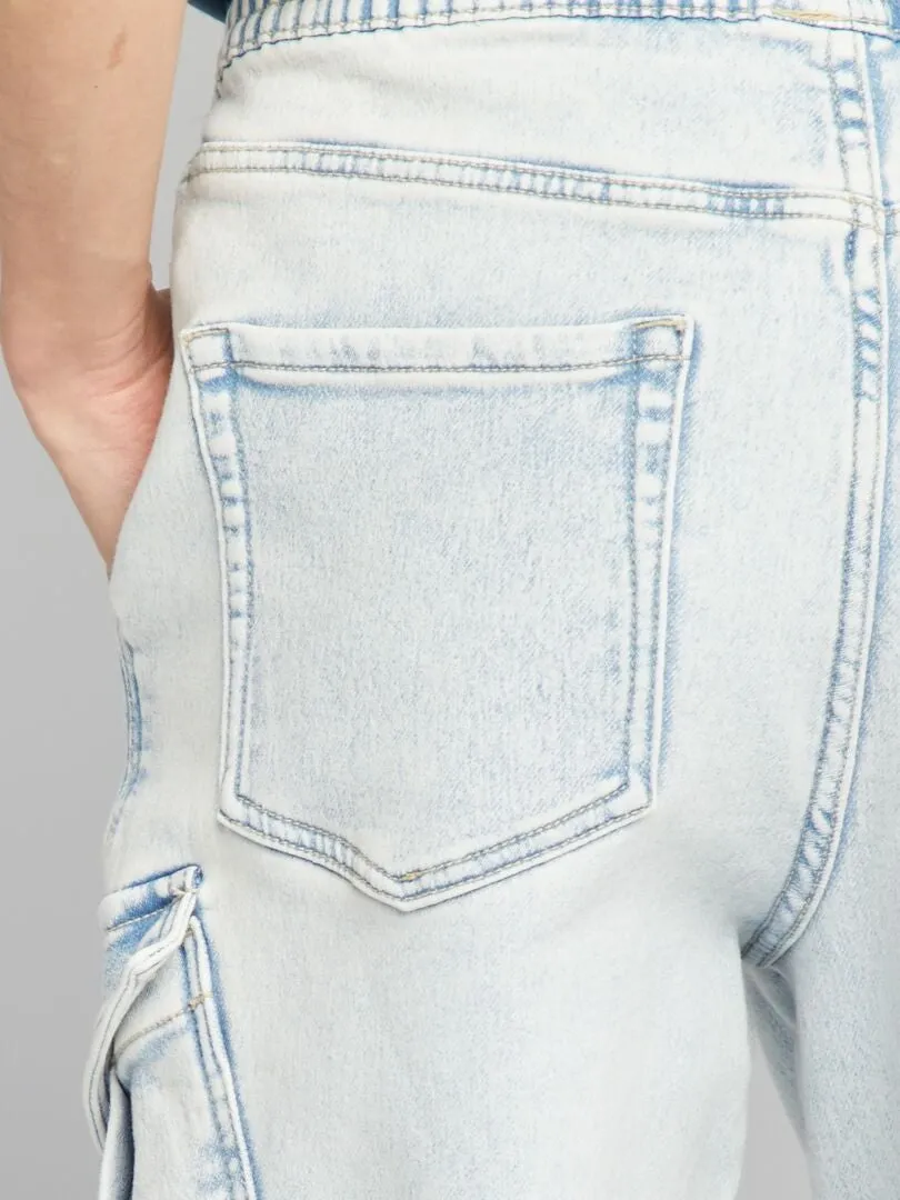 PANTALóN DE JOGGING EFECTO VAQUERO  AZUL