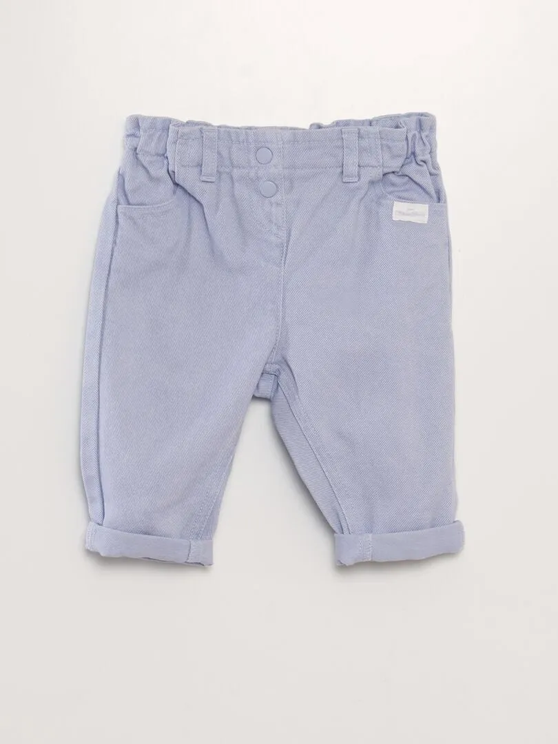 PANTALóN VAQUERO PAPERBAG  BLANCO