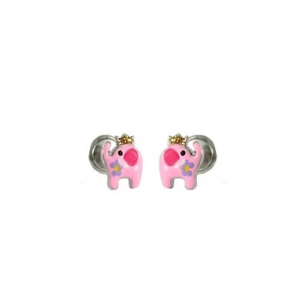 Pendientes Elefantito Con Corona