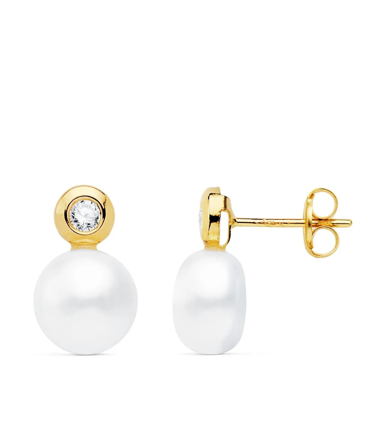 Pendientes Mujer Idoia Oro Amarillo 18K Tu y yo