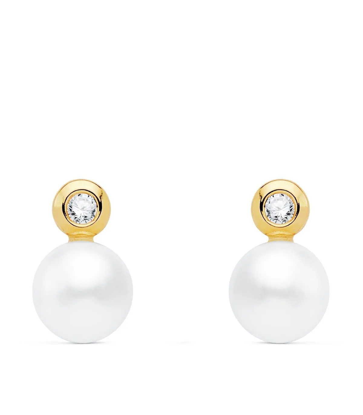 Pendientes Mujer Idoia Oro Amarillo 18K Tu y yo