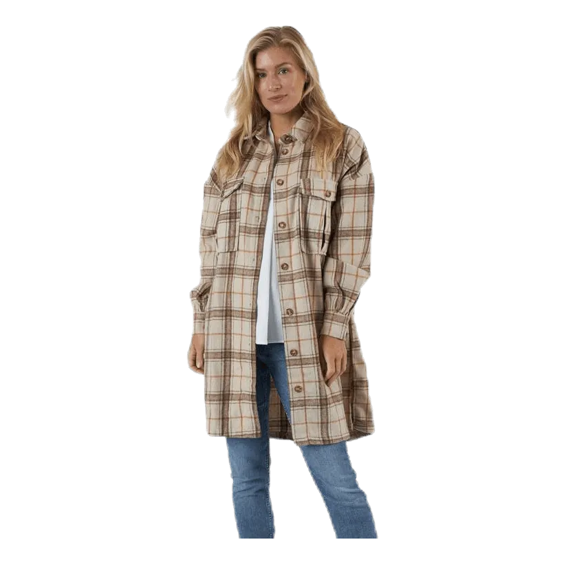 Pieces Lis Long Shacket D2D Beige