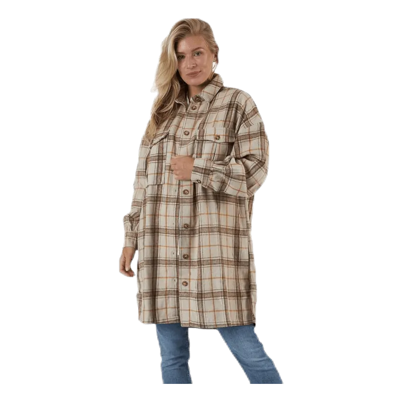 Pieces Lis Long Shacket D2D Beige