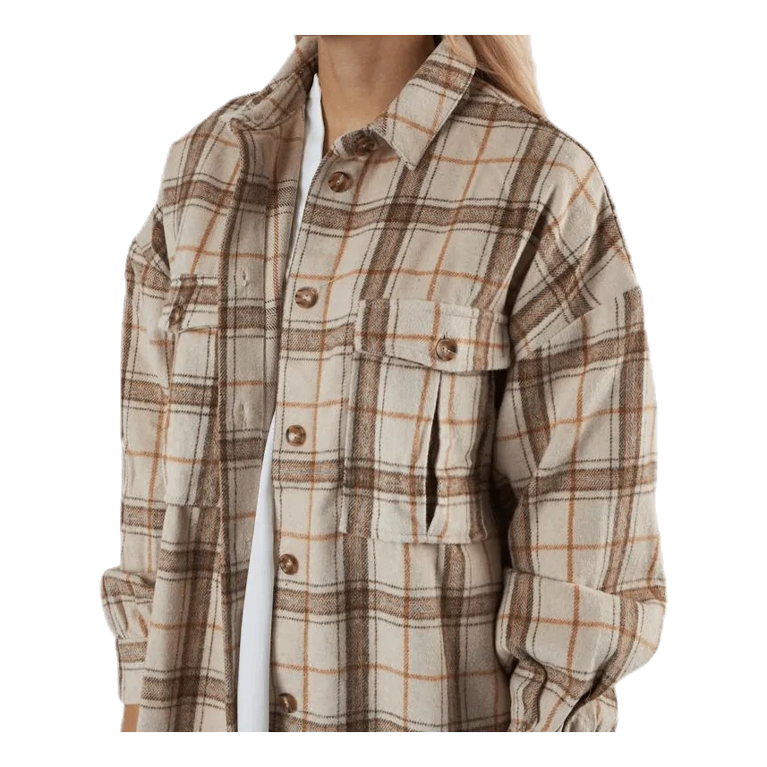 Pieces Lis Long Shacket D2D Beige
