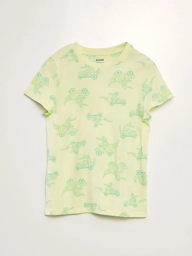 PIJAMA CORTO CAMISETA + SHORT  2 PIEZAS  VERDE