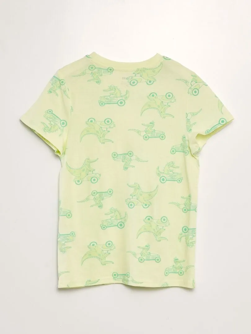 PIJAMA CORTO CAMISETA + SHORT  2 PIEZAS  VERDE