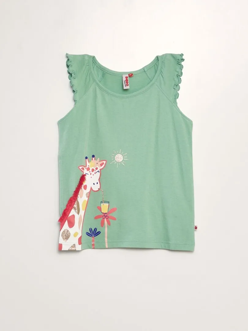 PIJAMA CORTO CON CAMISETA SIN MANGAS + SHORT  2 PIEZAS  AZUL