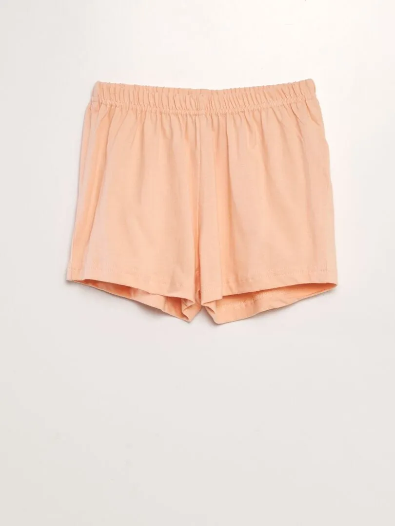PIJAMA CORTO CON CAMISETA SIN MANGAS + SHORT  2 PIEZAS  AZUL