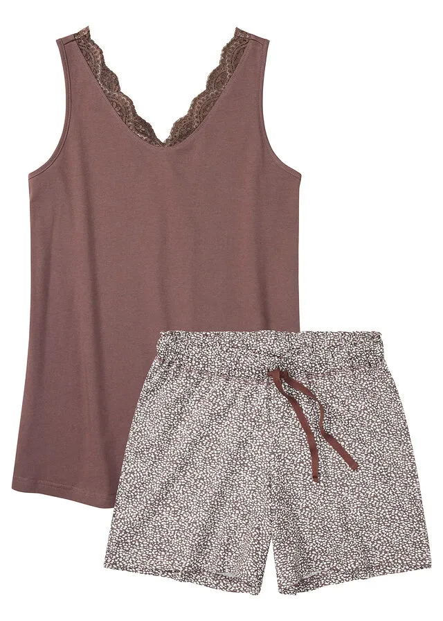 Pijama corto Granate