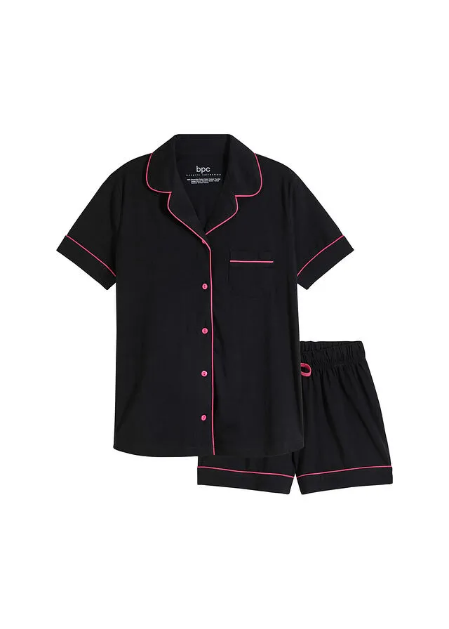 Pijama corto Negro