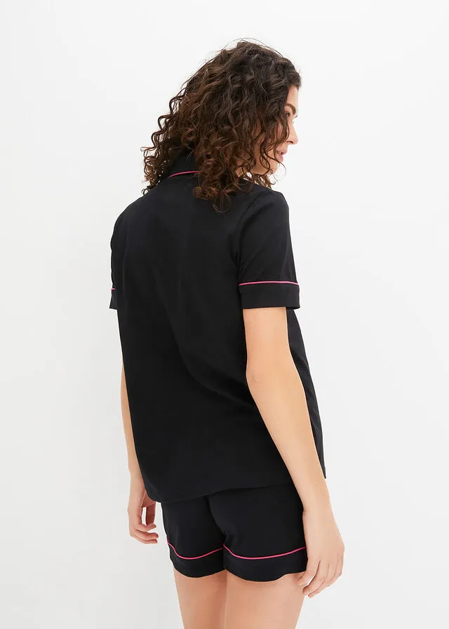 Pijama corto Negro